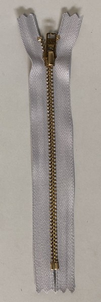 YKK Metall Hosenreissverschluss nicht-teilbar 4mm/18cm, Silbergr